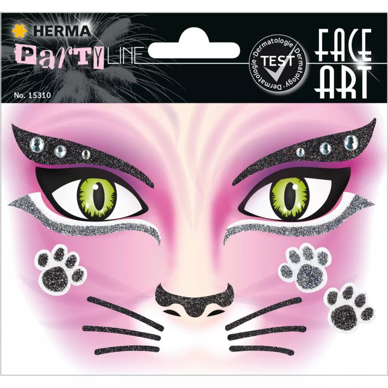 HERMA Face Art Sticker visage "Chat rose"