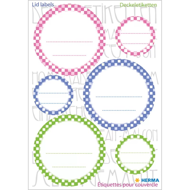 HERMA 15028 étiquette auto-collante Cercle Permanent Multicolore 18 pièce(s)