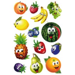 HERMA Sticker MAGIC "fruits", yeux mobiles