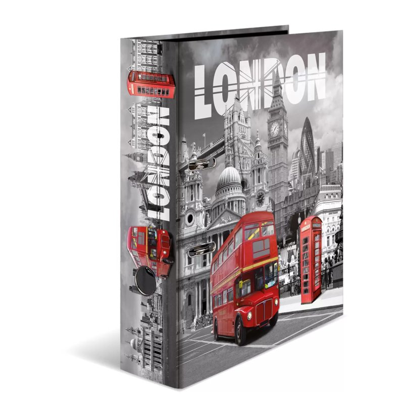 HERMA Classeur à levier à motifs "London", A4, dos: 70 mm