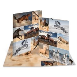HERMA Chemise à élastiques "Chevaux", en carton, A4