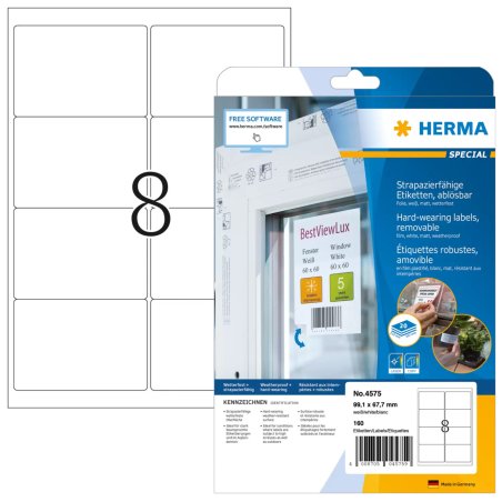 HERMA Etiquette film SPECIAL, 99,1 x 67,7 mm, enlevable