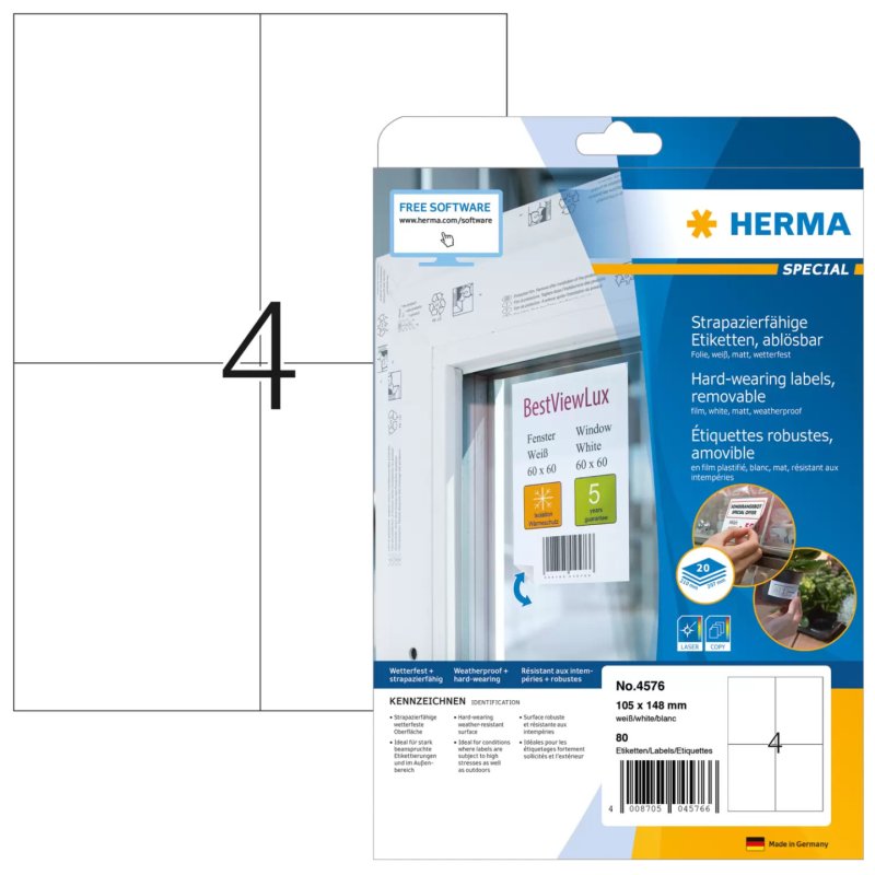 HERMA Etiquette film SPECIAL, 105 x 148 mm, enlevable