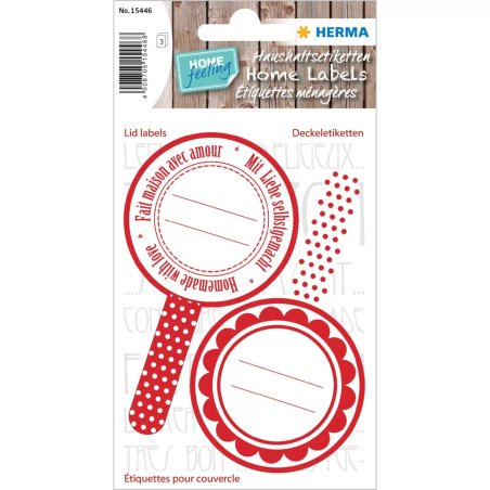 HERMA 15446 étiquette auto-collante Permanent Rouge, Blanc 6 pièce(s)