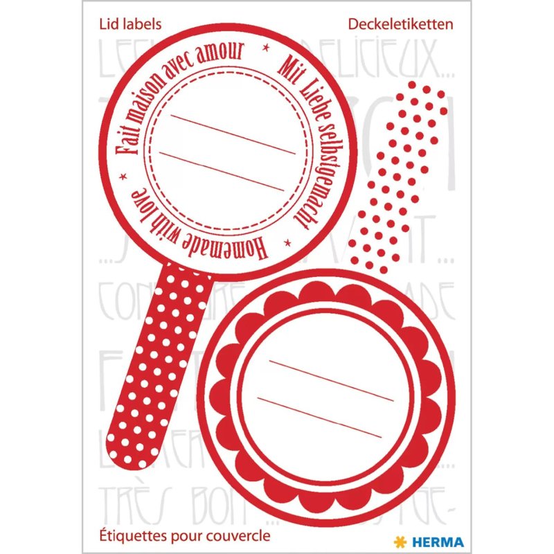 HERMA 15446 self-adhesive label Permanent Red, White 6 pc(s)