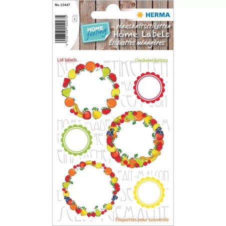 HERMA 15447 étiquette auto-collante Cercle Permanent Multicolore 18 pièce(s)