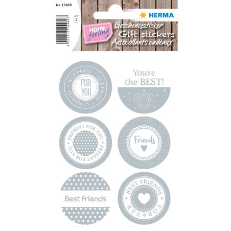 HERMA 15469 decorative sticker Paper Silver, White 12 pc(s)