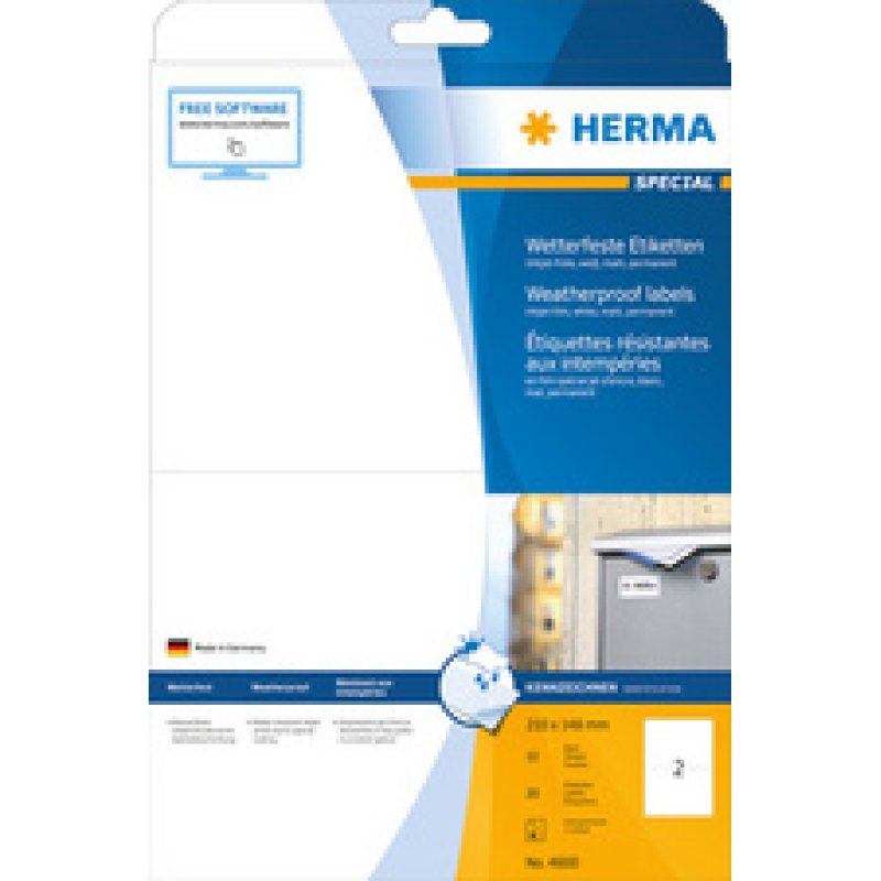 HERMA Etiquette en film jet d'encre, 97,0 x 42,3 mm, blanc