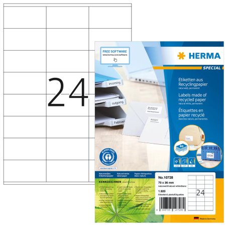 HERMA 10728 printer label White Self-adhesive printer label