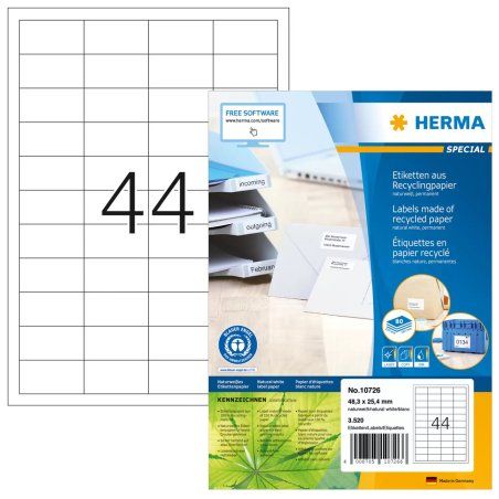 HERMA 10726 printer label White Self-adhesive printer label