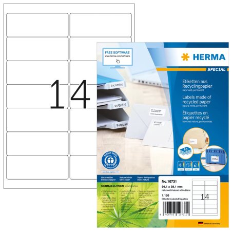 HERMA 10731 printer label White Self-adhesive printer label