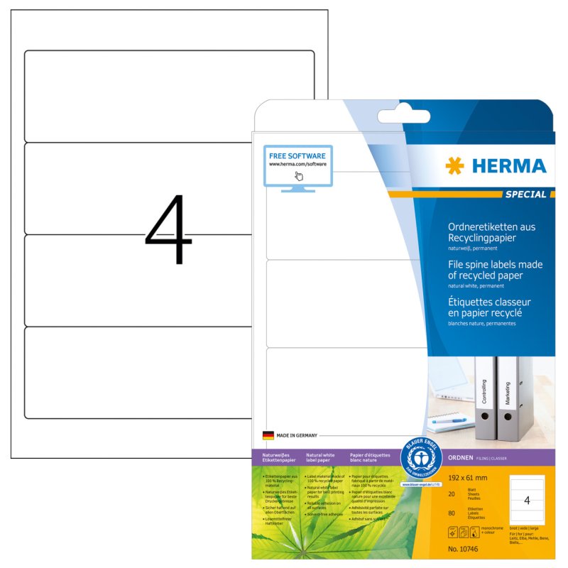 HERMA 10746 étiquette à imprimer Blanc Imprimante d'étiquette adhésive