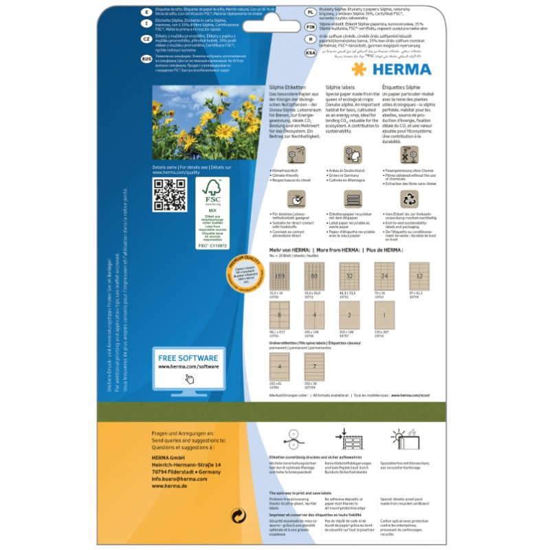 HERMA 10752 self-adhesive label Rectangle Permanent Brown 640 pc(s)