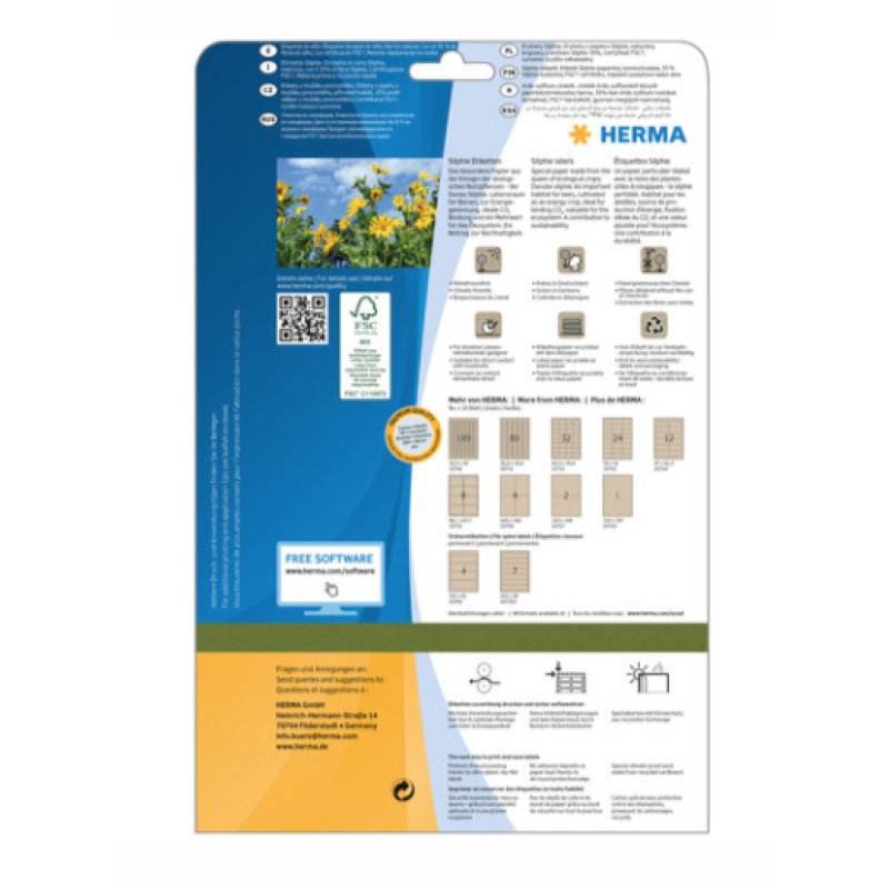 HERMA 10757 self-adhesive label Rectangle Permanent Brown 40 pc(s)