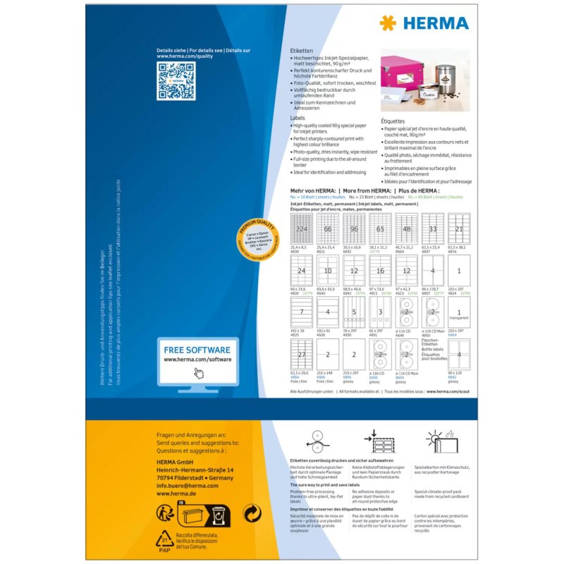 HERMA 10781 étiquette à imprimer