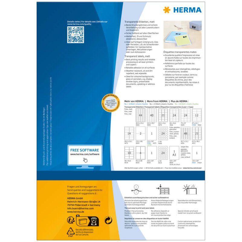 HERMA 10783 étiquette à imprimer
