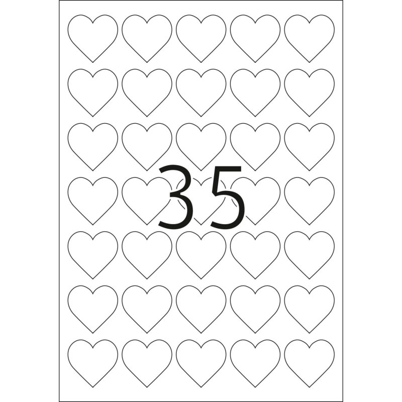 HERMA 10790 self-adhesive label Heart Permanent White 350 pc(s)