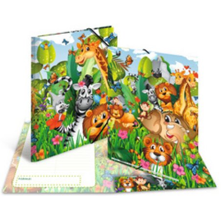 HERMA Chemise à élastiques "Mappemonde des animaux", A3