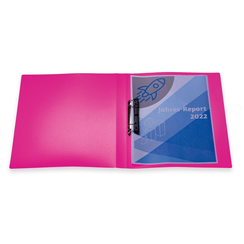 HERMA Classeur à anneaux, A4, 2 anneaux, rose fluo