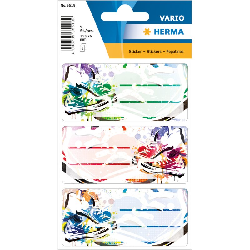 HERMA 5519 self-adhesive label Rectangle Permanent Multicolour 9 pc(s)