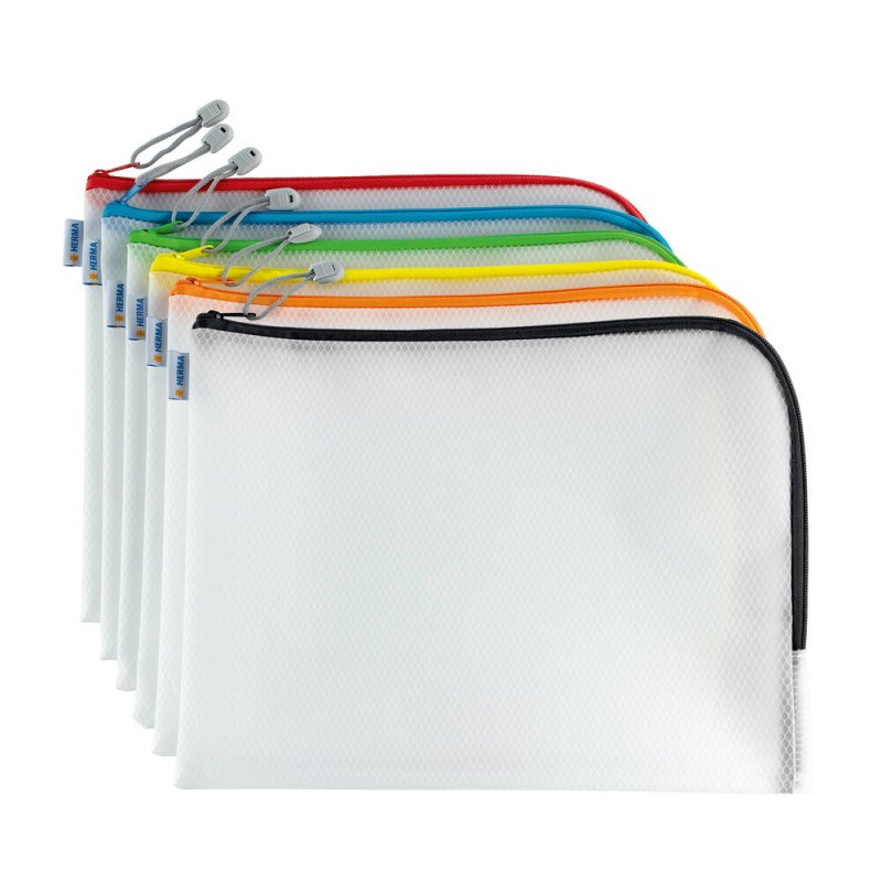 HERMA Pochette à fermeture à zip "Mesh Bags", A4, noir