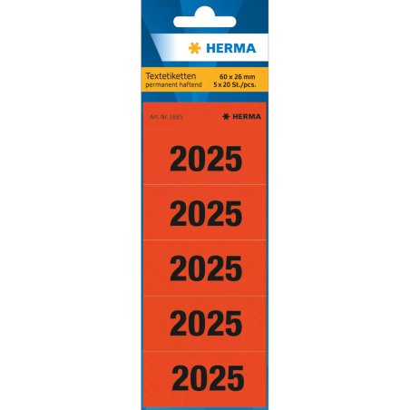HERMA Etiquette pour classeur "2025", 60 x 26 mm, imprimé