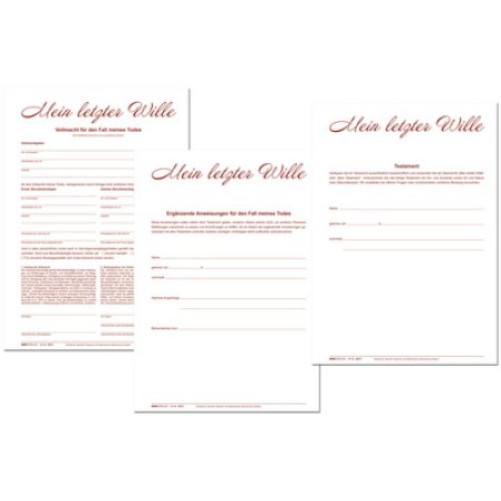 RNK Verlag Vordruck Testament "Mein letzter Wille"
