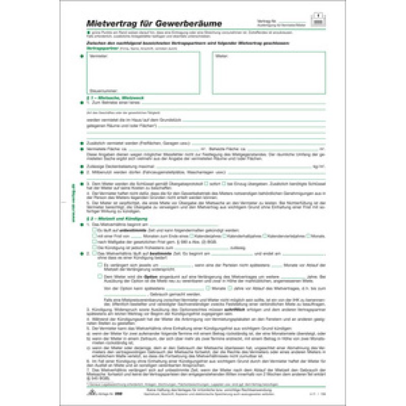 RNK Verlag Vordruck "Mietvertrag für Gewerberäume", DIN A4