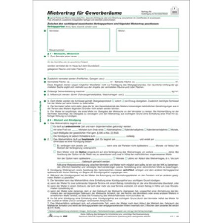 RNK Verlag Vordruck "Mietvertrag für Gewerberäume", DIN A4