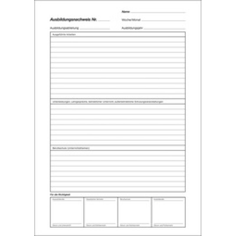 RNK Verlag Ausbildungsnachweis-Heft, wöchentlich/monatlich