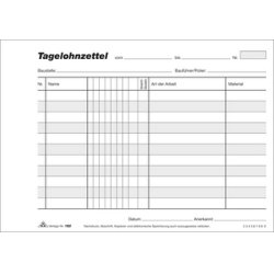 RNK Verlag Vordruck "Tagelohnzettel", Block, SD, DIN A5 quer