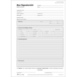 RNK Verlag Vordruck "Bau-Tagesbericht", Block, DIN A4