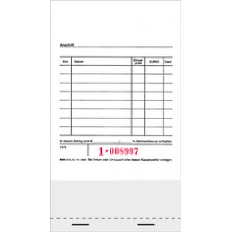 RNK Verlag Kassenblock, für Registrierkassen, 96 x 175 mm