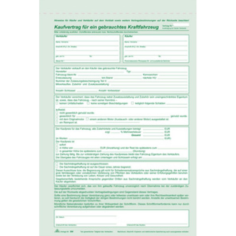 RNK Verlag "Kaufvertrag für ein gebrauchtes Kraftfahrzeug"