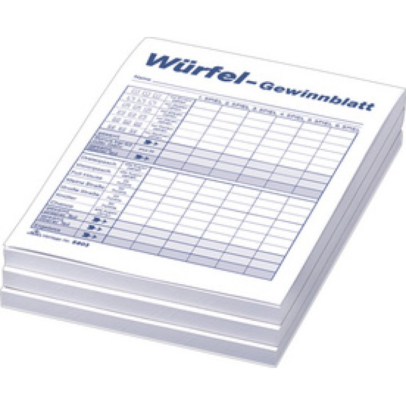 RNK Verlag Würfelspiel-Gewinnblatt, Block, DIN A6, 3er
