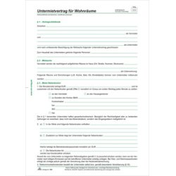 RNK Verlag Vordruck "Untermietvertrag für Wohnräume", DIN A4