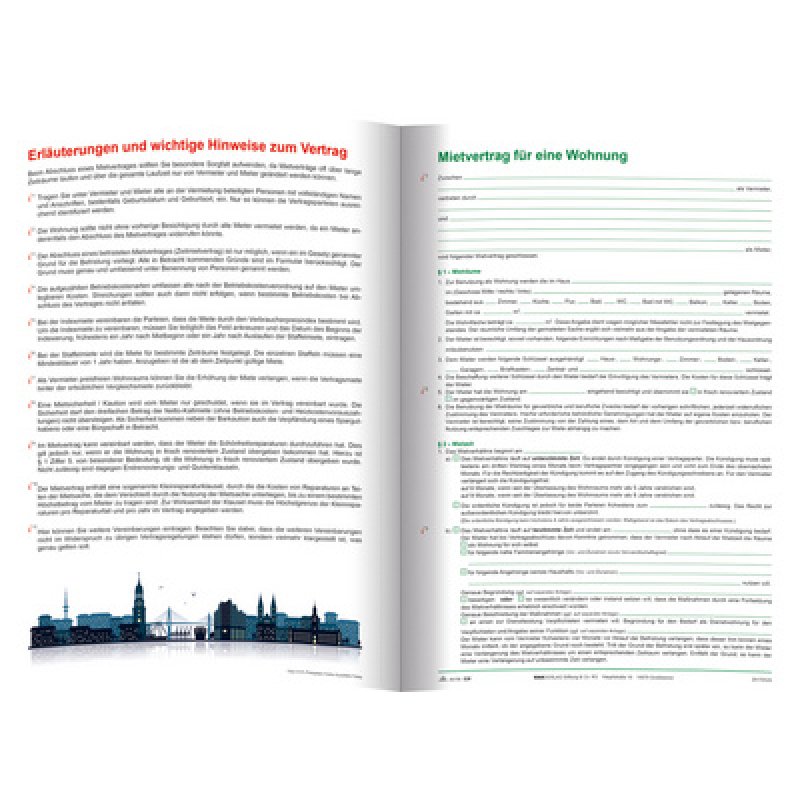 RNK Verlag Vordruck "Mietvertrag für Wohnungen - Hamburger