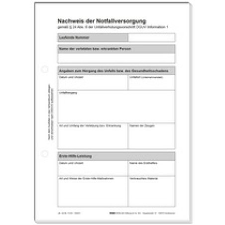 RNK Verlag Block "Nachweis der Notfallversorgung", DIN A5