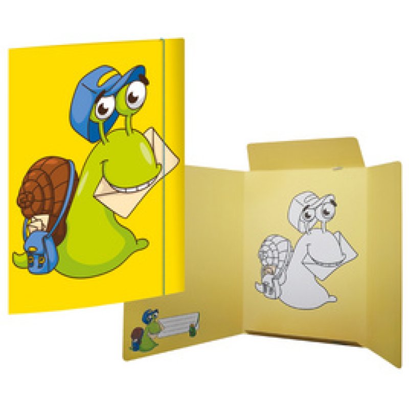 RNK Verlag Chemise à élastique "Escargot", en carton, jaune