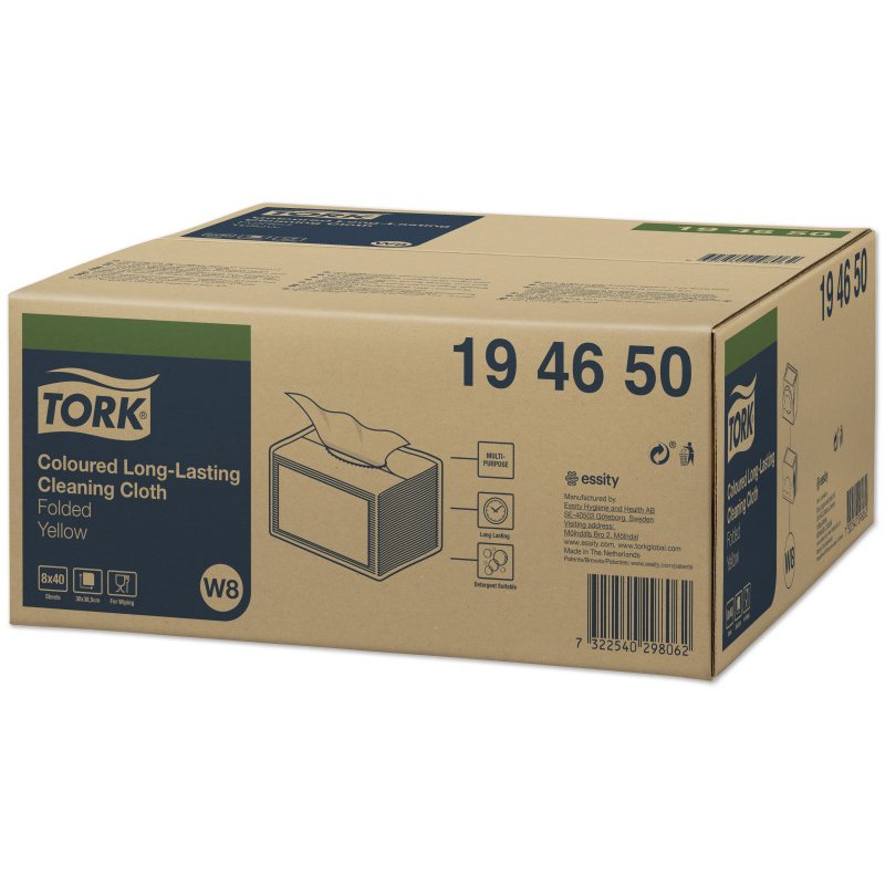 TORK Chiffon de nettoyage tout usage, 385 x 300 mm, jaune