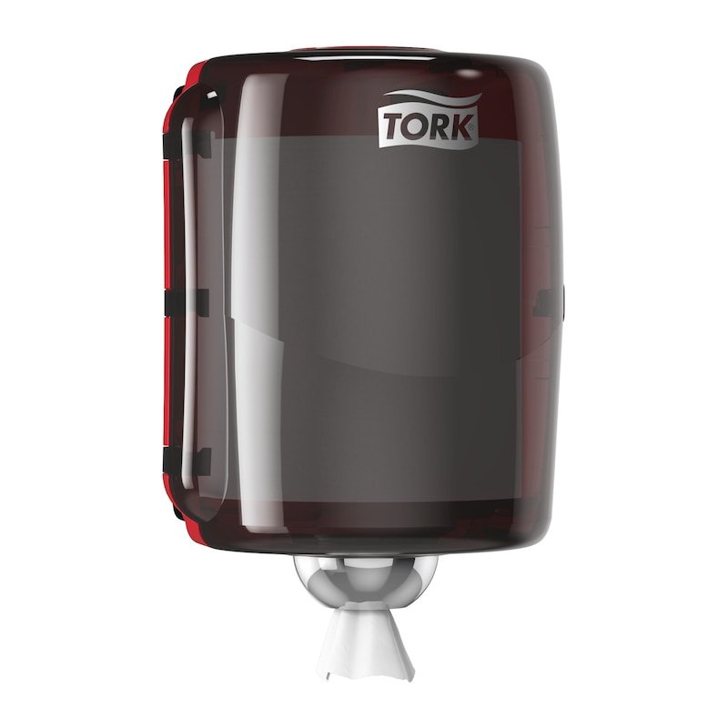 TORK Distributeur à dévidage central Maxi, rouge/noir