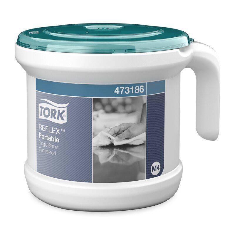 Tork 473186 distributeur de serviettes en papier Distributeur de papier-toilettes en rouleau Turquoise, Blanc