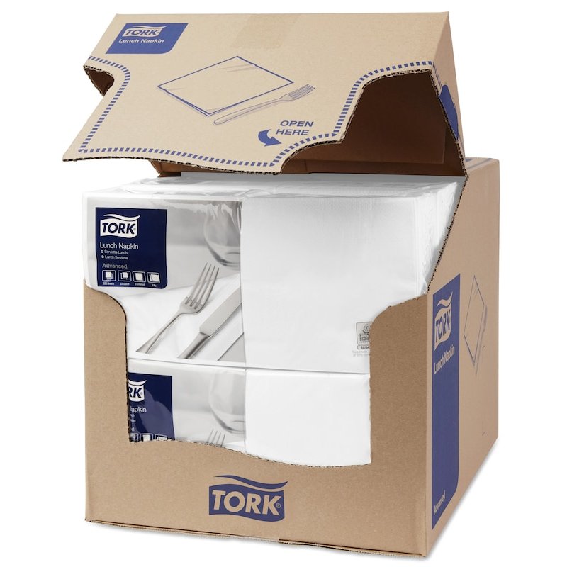 TORK Serviette Lunch, 328 x 325 mm, 2 couches, blanc
