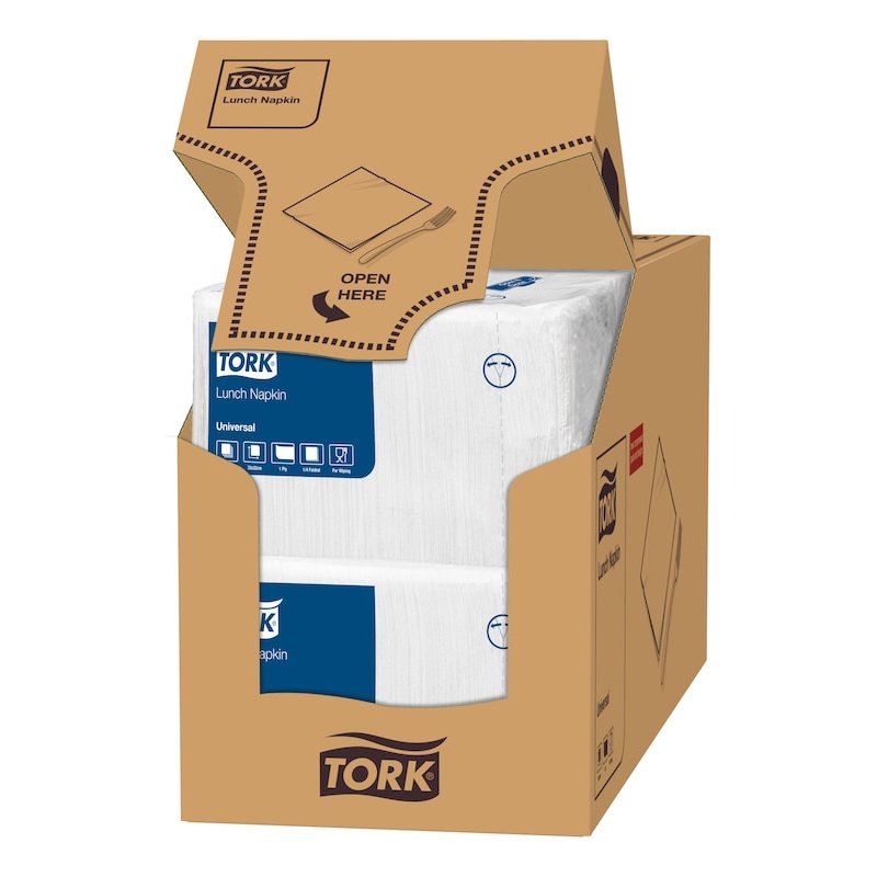 TORK Serviette Lunch, 325 x 325 mm, 1 couche, blanc