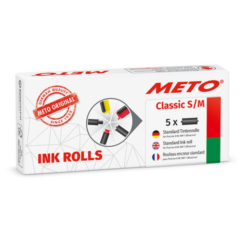 METO Rouleau d'encre pour étiqueteuse Classic L/XL, noir