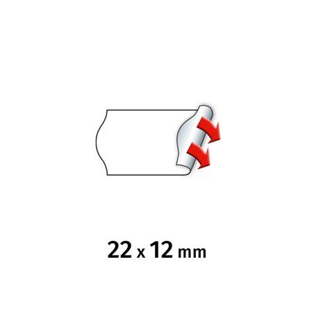 METO Étiquette pour étiqueteuse de prix 22 x 12 mm, blanc