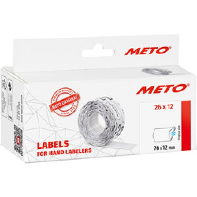 METO Étiquette pour étiqueteuse de prix, 22 x 12 mm, blanc