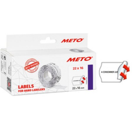 METO Étiquette pré-imprimée pour étiqueteuse, 22 x 16 mm