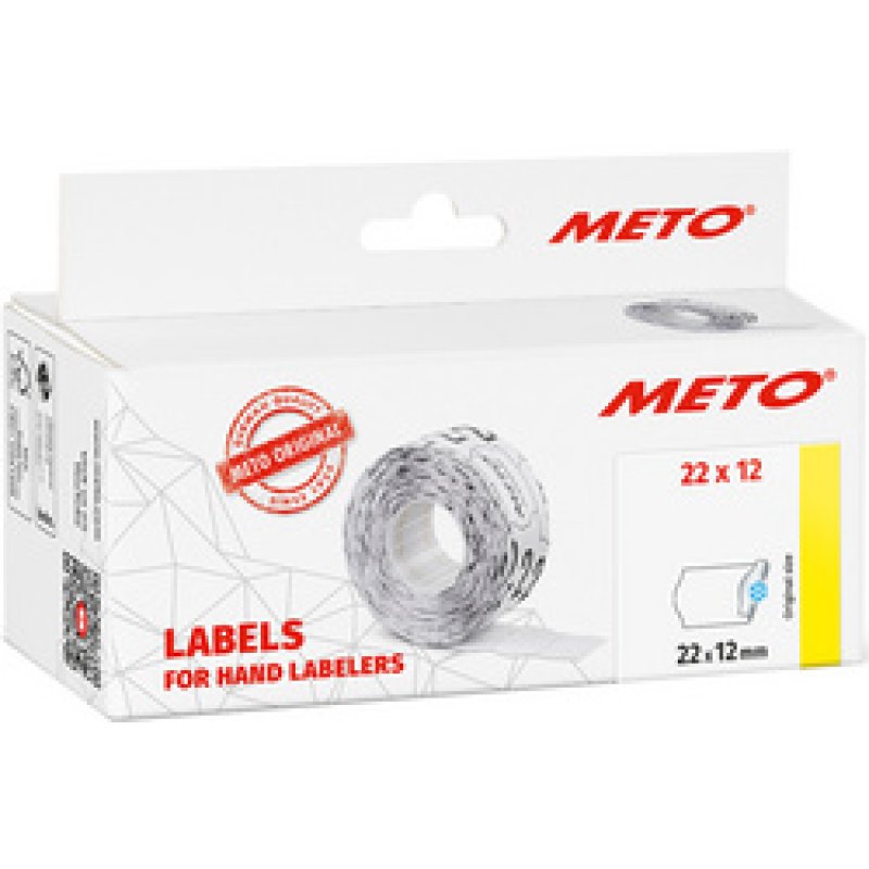 METO Étiquette pour étiqueteuse de prix, 26 x 12 mm, blanc