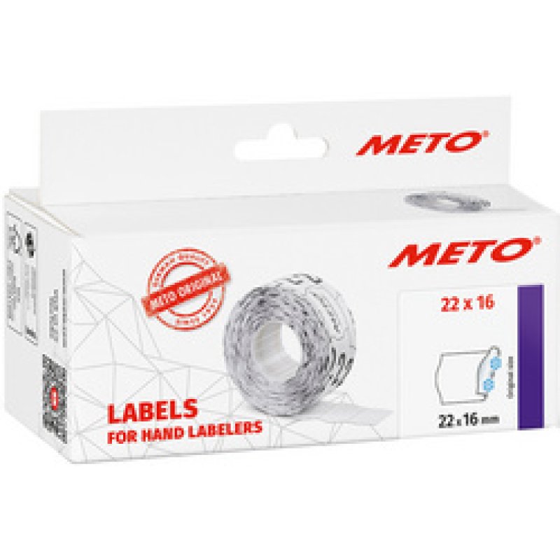 METO Étiquette pour étiqueteuse de prix, 26 x 16 mm, blanc